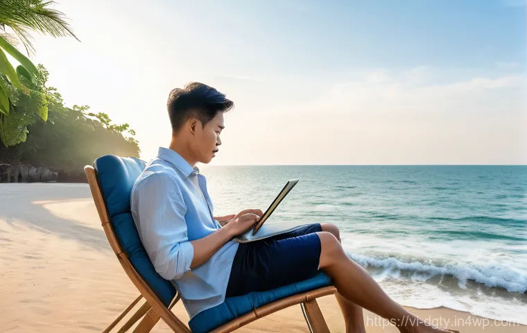 디지털 노마드가 알아야 할 고용 계약 조항 - **Prompt 1: Productive Vietnamese Digital Nomad in a Modern Co-working Space**
    A vibrant, medium...