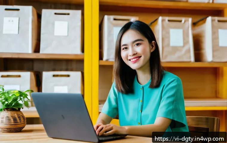 온라인에서 수익 창출하는 방법 - A vibrant Vietnamese home-based e-commerce seller’s workspace featuring a young woman in casual mode...