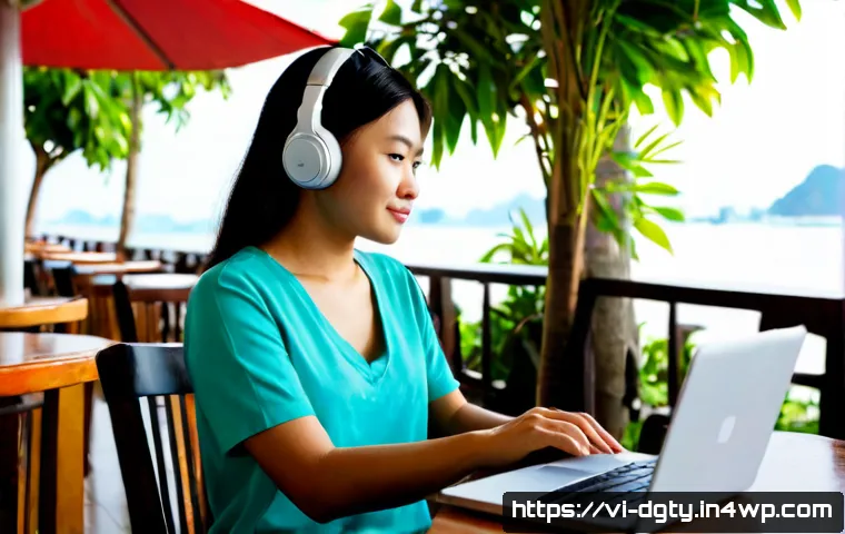 디지털 노마드를 위한 커리어 전환 가이드 - Photorealistic career-transition scene for a Vietnamese digital nomad: confident young Vietnamese pr...